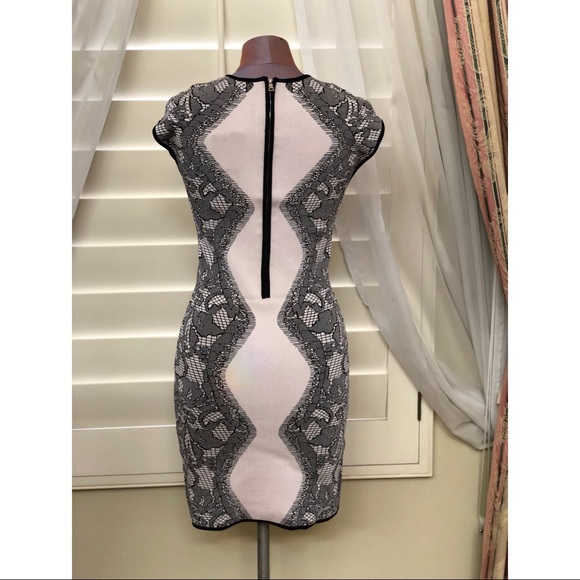 PARKER KNITTED BLACK AND NUDE DRESS - Picture 3 of 4